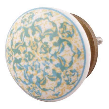 Turquoise Ceramic Flat Dresser Knob Online